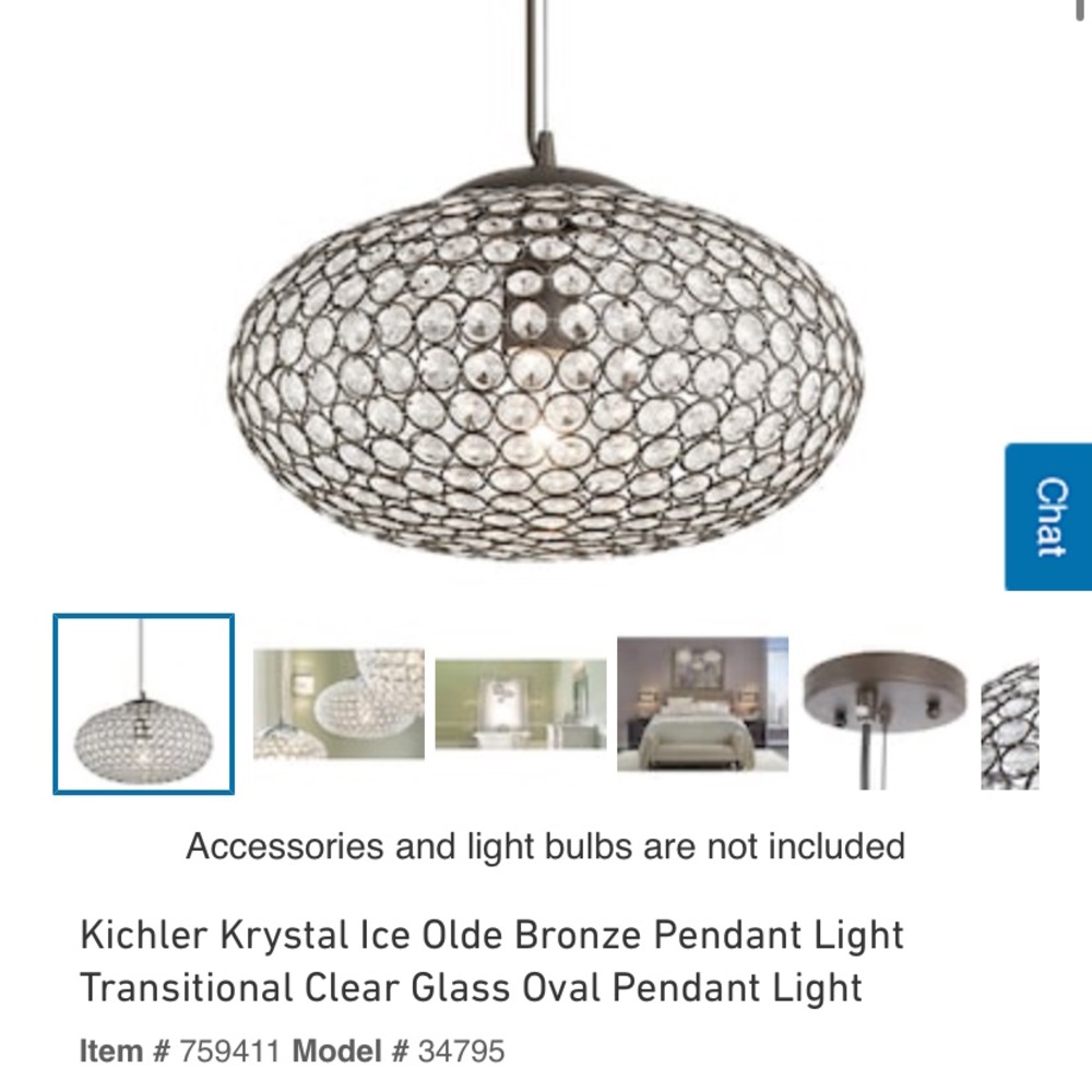 Kichler Krystal Bronze Pendant Light Oval Sale !!